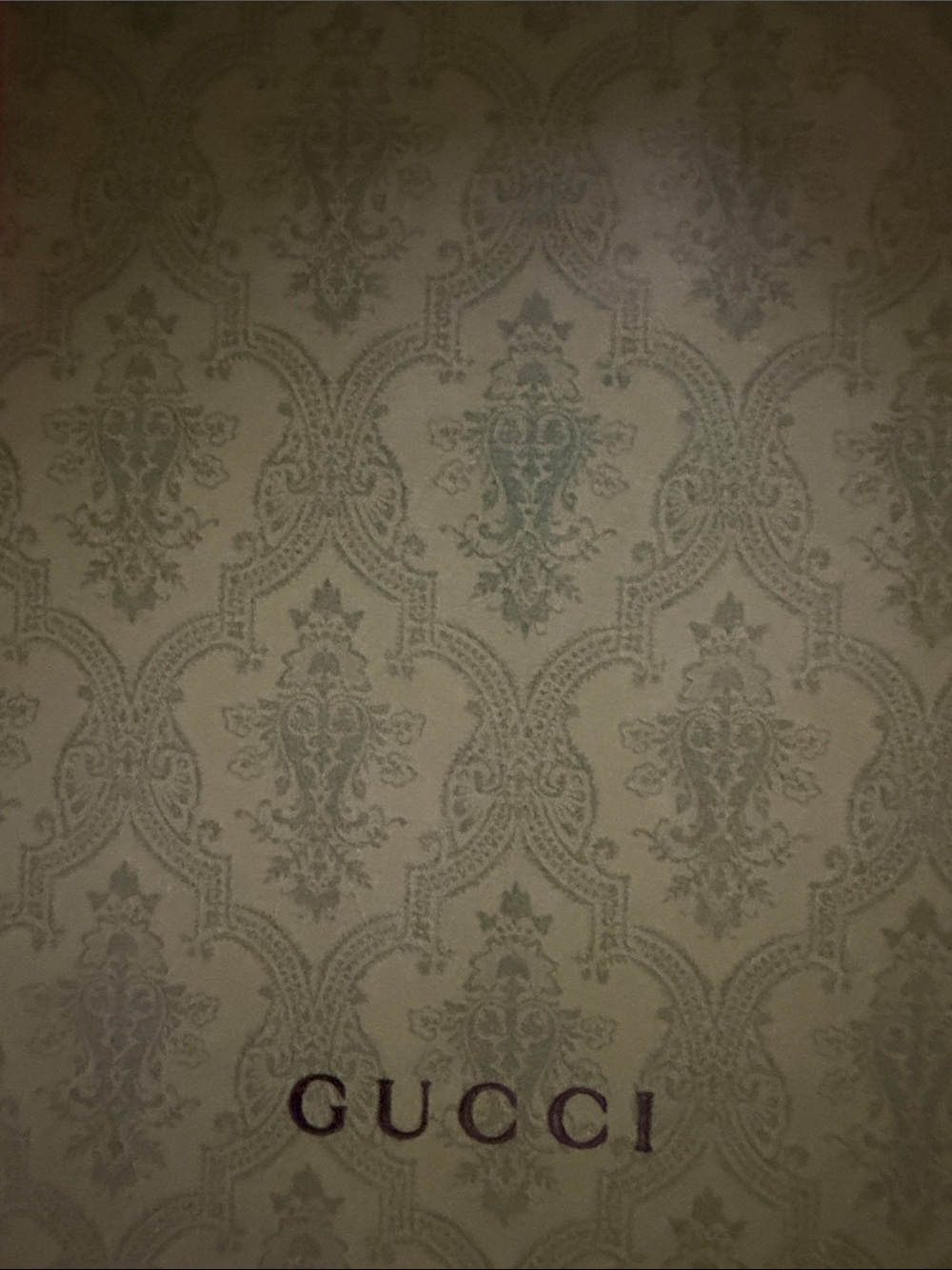 Gucci Beige and Gold Embossed Damask Wall Panel